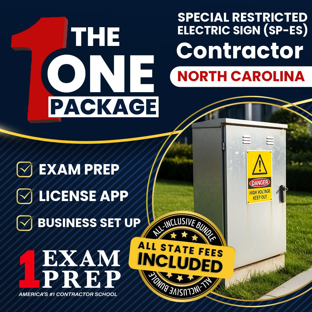 The 1 Package: All-Inclusive North Carolina Special Restricted Electric Sign Contractor (SP-ES) Licensing & Business Setup