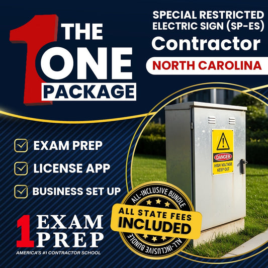 The 1 Package: All-Inclusive North Carolina Special Restricted Electric Sign Contractor (SP-ES) Licensing & Business Setup