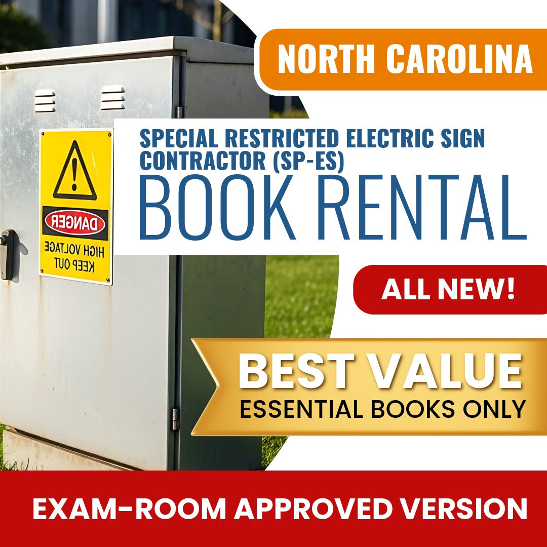 North Carolina Special Restricted Electric Sign Contractor (SP-ES) Books & Course Rental - Exam Room Approved