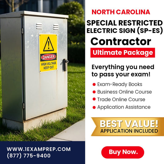 North Carolina Special Restricted Electric Sign Contractor (SP-ES) Ultimate Exam Prep Rental Package