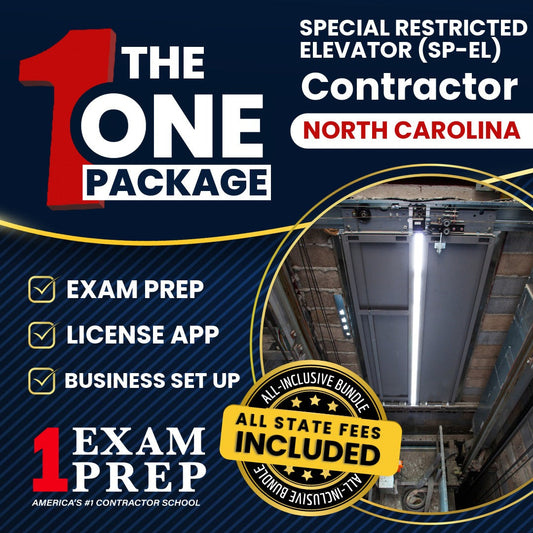 The 1 Package: All-Inclusive North Carolina Special Restricted Elevator Contractor (SP-EL) Licensing & Business Setup