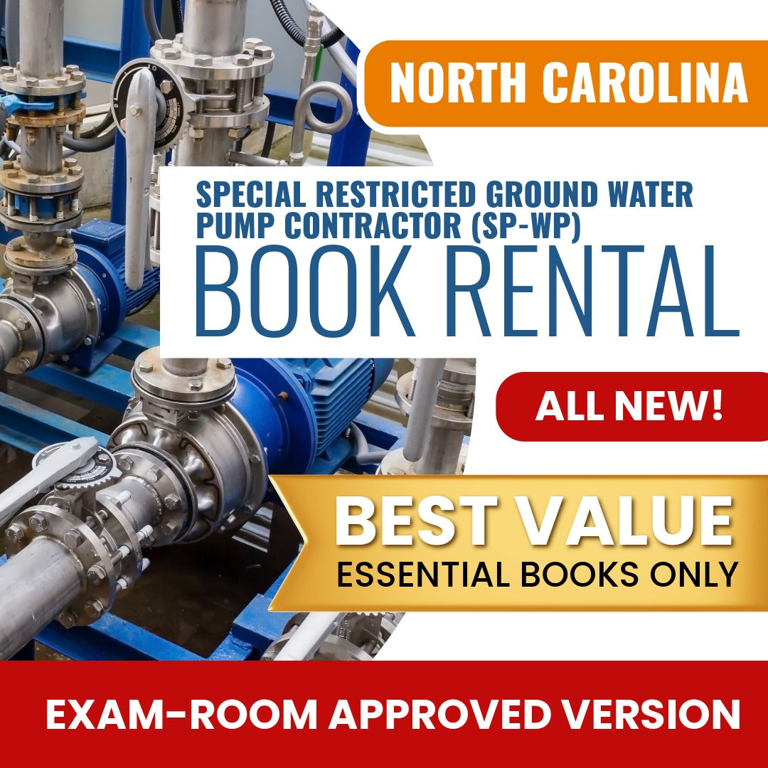 North Carolina Special Restricted Ground Water Pump Contractor (SP-WP) Books & Course Rental - Exam Room Approved