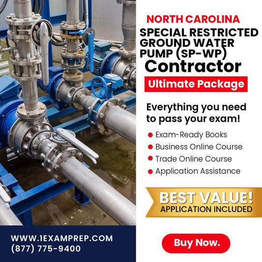 North Carolina Special Restricted Ground Water Pump Contractor (SP-WP) Ultimate Exam Prep Rental Package