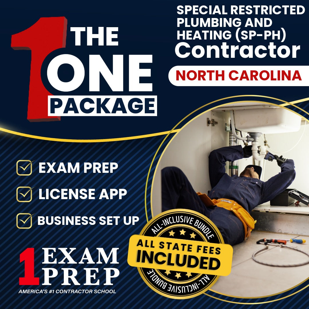 The 1 Package: All-Inclusive North Carolina Special Restricted Plumbing and Heating Contractor (SP-PH) Licensing & Business Setup