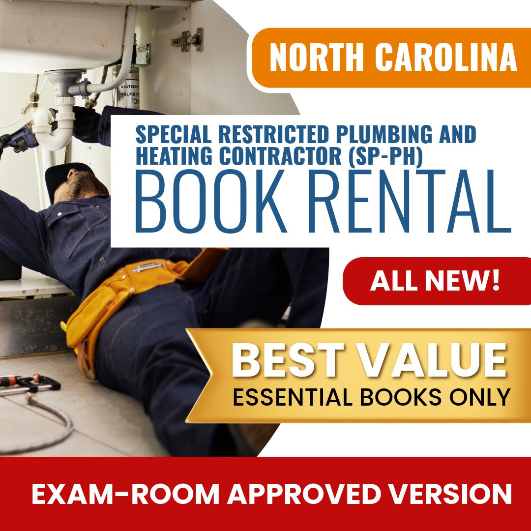 North Carolina Special Restricted Plumbing and Heating Contractor (SP-PH) Books & Course Rental - Exam Room Approved