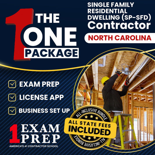 The 1 Package: All-Inclusive North Carolina Special Restricted Single Family Detached Residential Dwelling Contractor (SP-SFD) Licensing & Business Setup