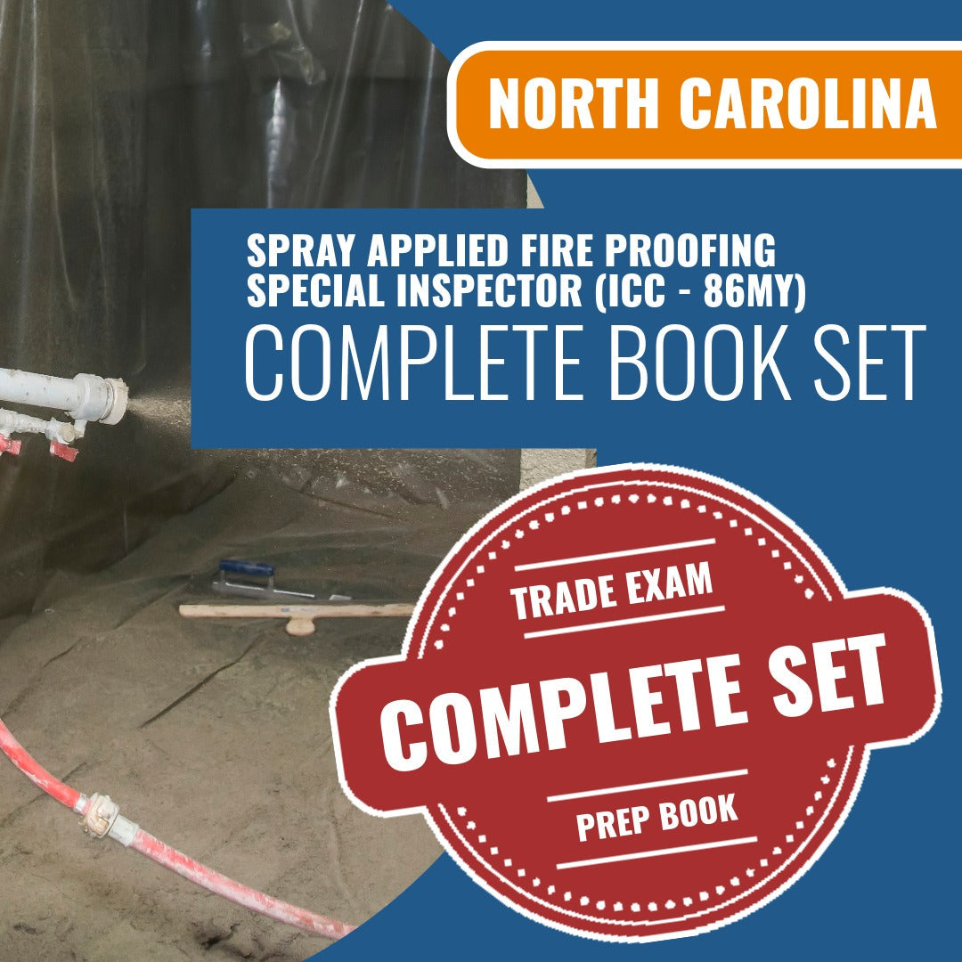 North Carolina Spray Applied Fire Proofing Special Inspector (ICC - 86MY) Exam Book Package