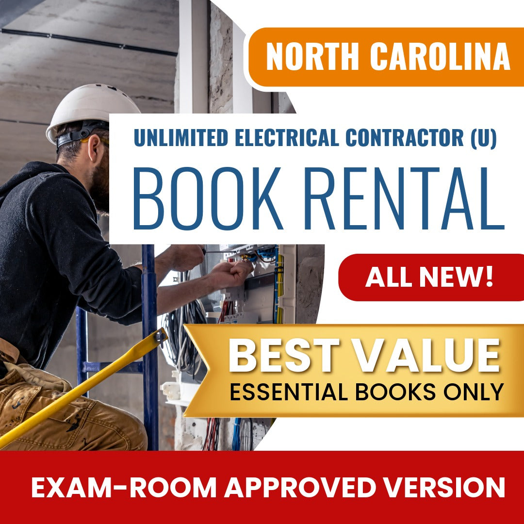 North Carolina Unlimited Electrical Contractor (U) Books & Course Rental - Exam Room Approved