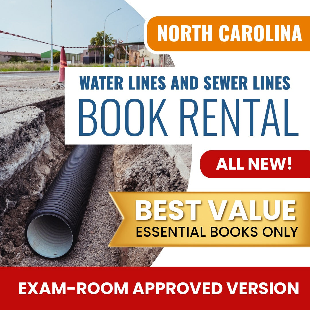 North Carolina Water and Sewer Lines Contractor Books & Course Rental - Exam Room Approved