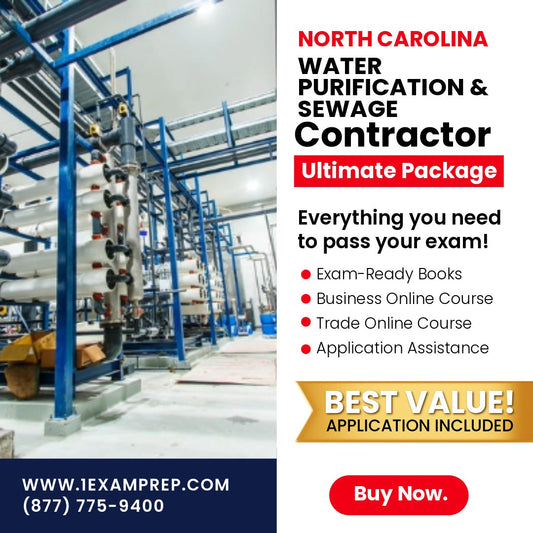 North Carolina Water Purification and Sewage Disposal Contractor Exam Ultimate Package