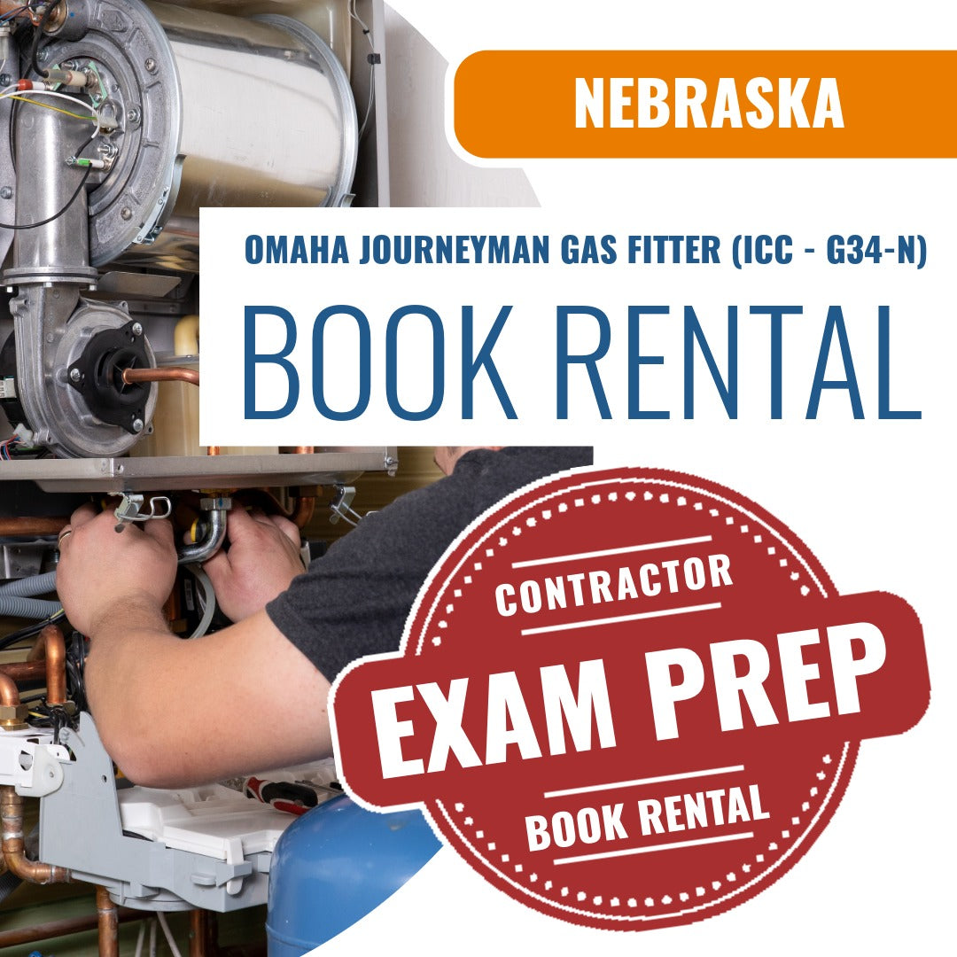 Omaha Nebraska Journeyman Gas Pipe Fitter (ICC - G34-N) - Books & Courses Rental Package