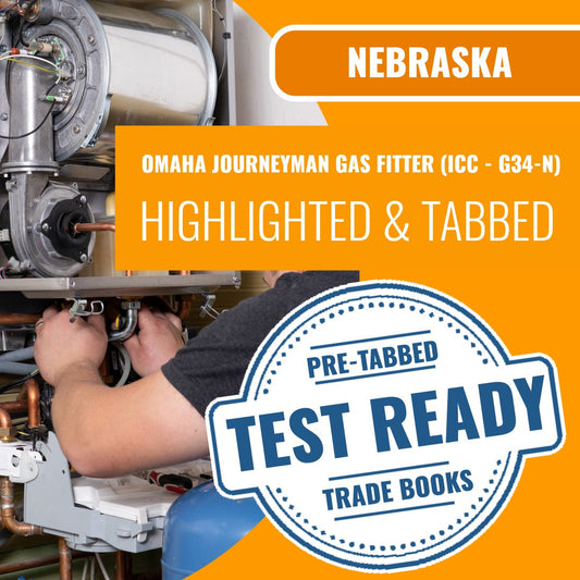 Omaha Nebraska Journeyman Gas Pipe Fitter (ICC - G34-N) Highlighted & Tabbed Book Package