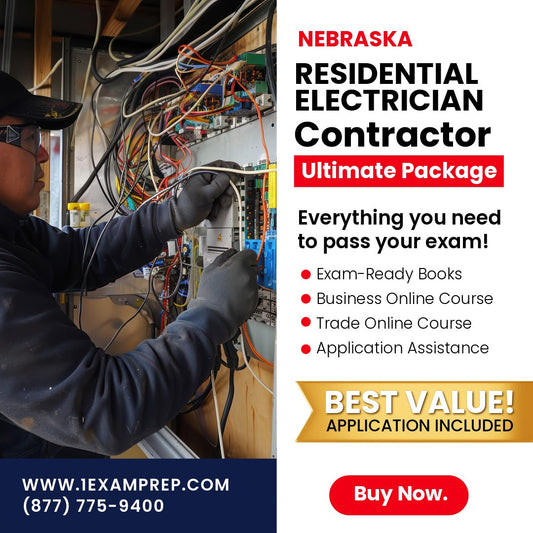 Nebraska Residential Electrician Ultimate Exam Prep Rental Package