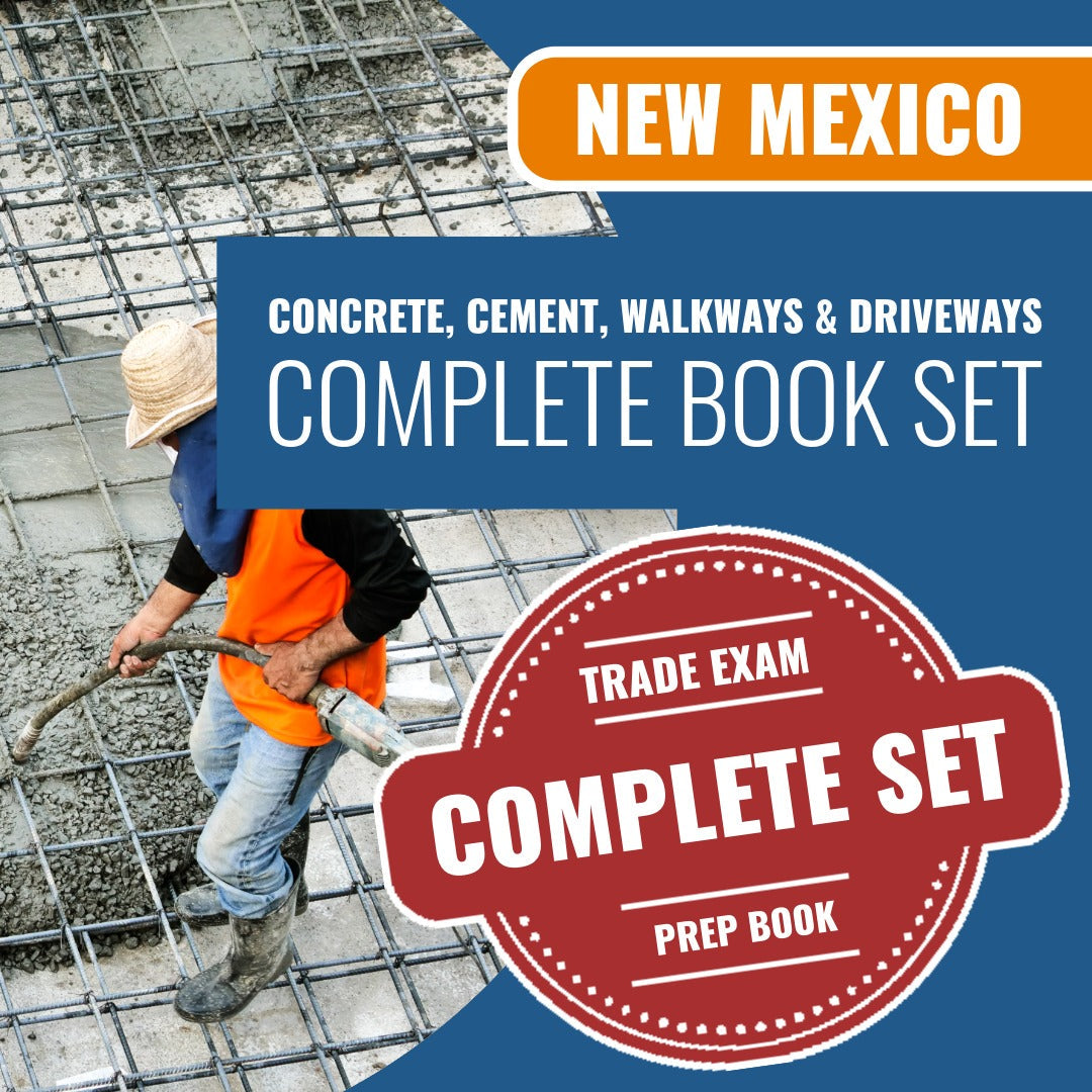 New Mexico Concrete, Cement, Walkways, and Driveways Contractor GS-4 Exam Book Package