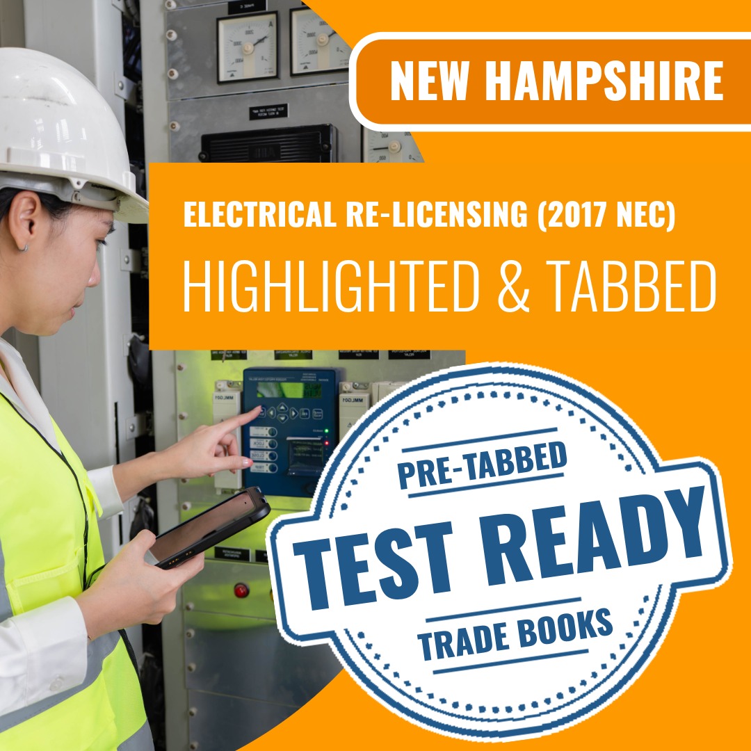New Hampshire Electrical Re-Licensing (2017 NEC) Highlighted & Tabbed Book Package