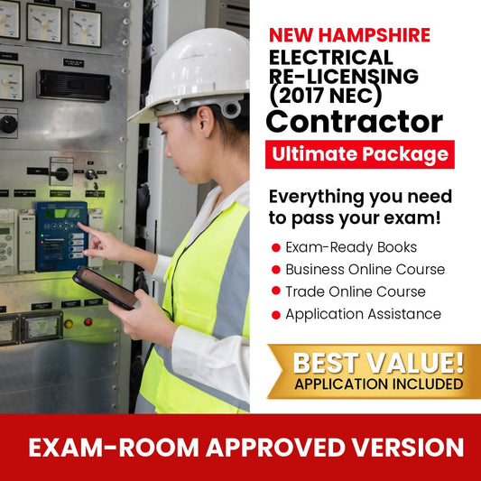 New Hampshire Electrical Re-Licensing (2017 NEC) Ultimate Exam Prep Rental Package