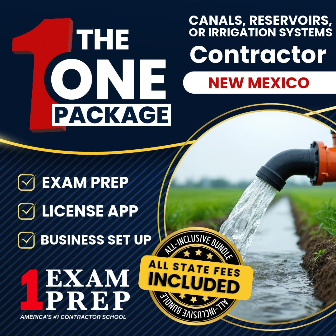The 1 Package: All-Inclusive New Mexico Canals, Reservoirs or Irrigation Systems Contractor (GF-3) Exam, Licensing & Business Setup Solution