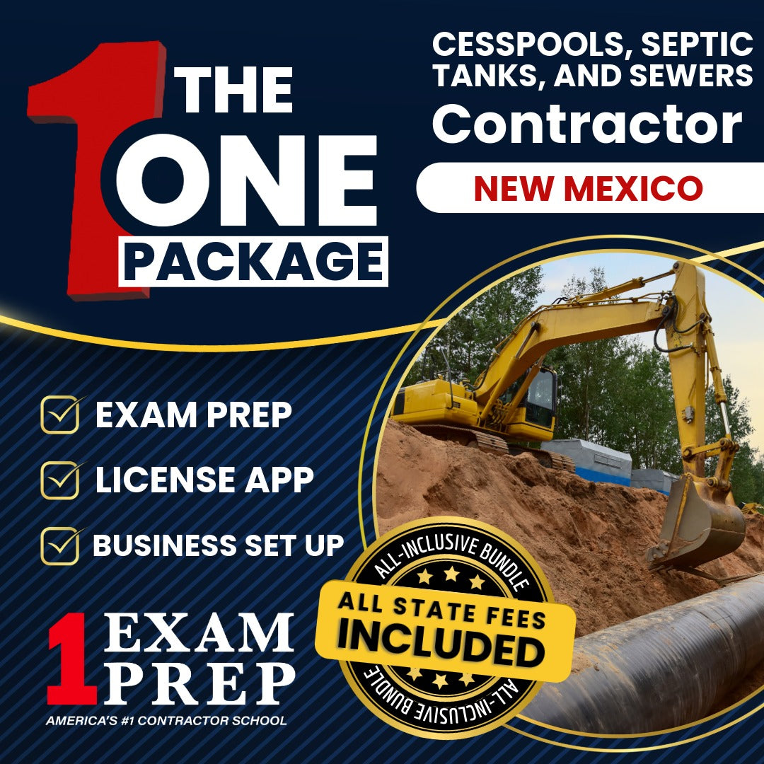 The 1 Package: All-Inclusive New Mexico Cesspools, Septic Tanks and Sewers Contractor (MS-3) Exam, Licensing & Business Setup Solution