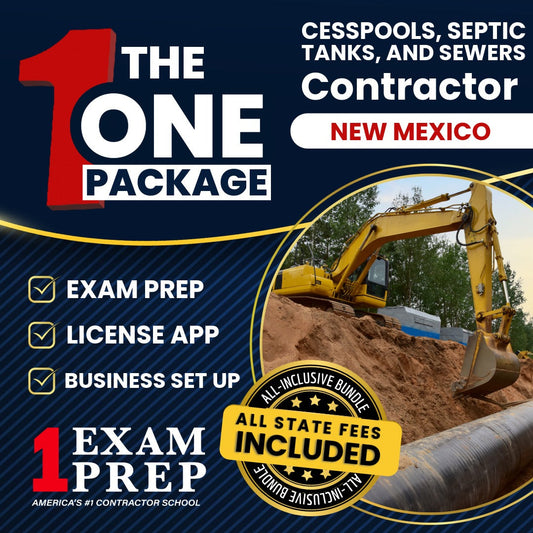 The 1 Package: All-Inclusive New Mexico Cesspools, Septic Tanks and Sewers Contractor (MS-3) Exam, Licensing & Business Setup Solution