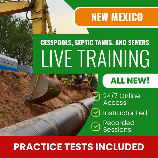 New Mexico Cesspools, Septic Tanks and Sewers Contractor (MS-3) Exam Prep - Live Virtual + Self Study Training