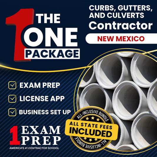 The 1 Package: All-Inclusive New Mexico Curbs, Gutters and Culvert Contractor GA-3 Exam, Licensing & Business Setup Solution