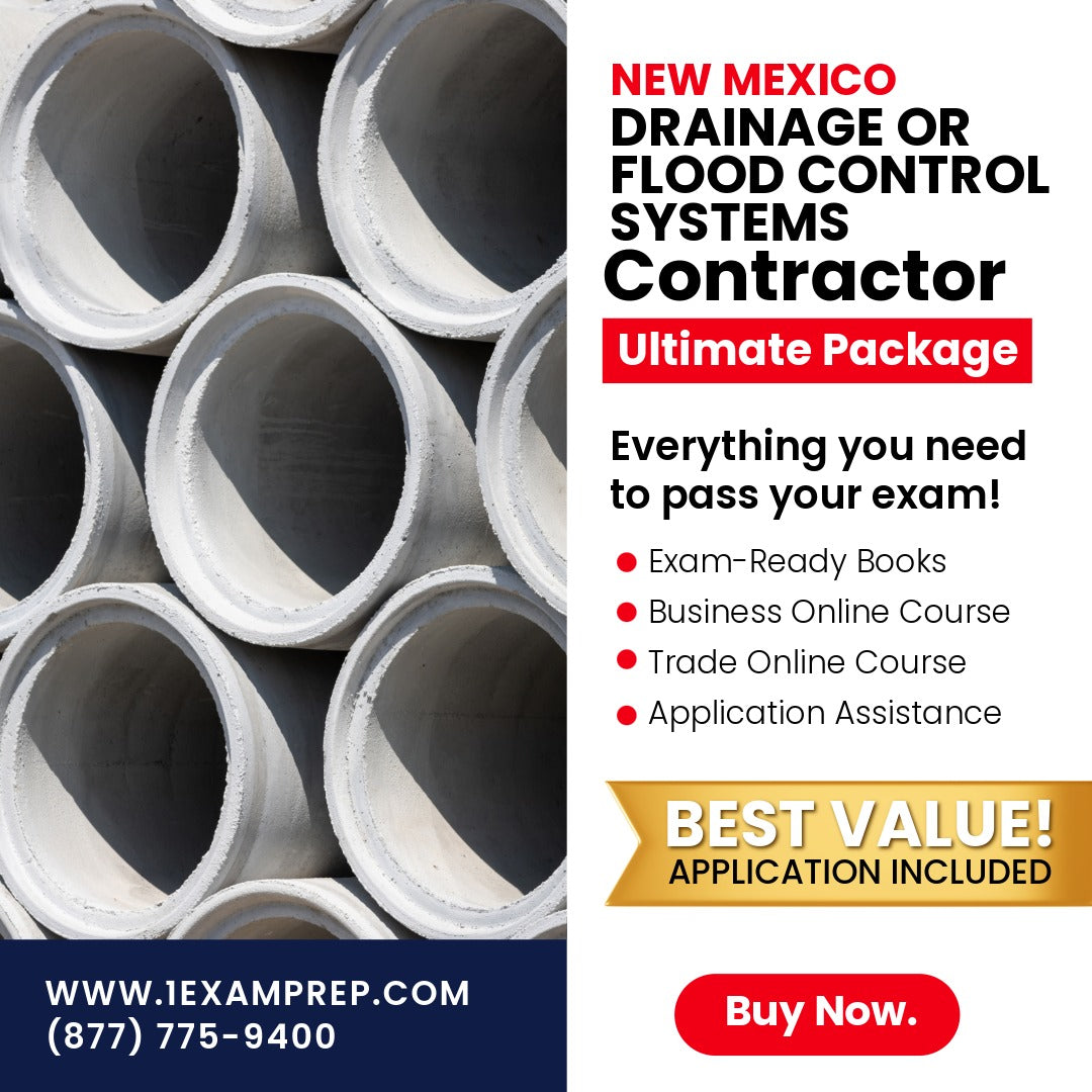 New Mexico Drainage or Flood Control Systems Contractor GF-4 Ultimate Exam Prep Rental Package