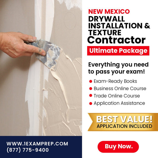 New Mexico Drywall Installation and Texture Contractor (GS-7) Ultimate Exam Prep Rental Package