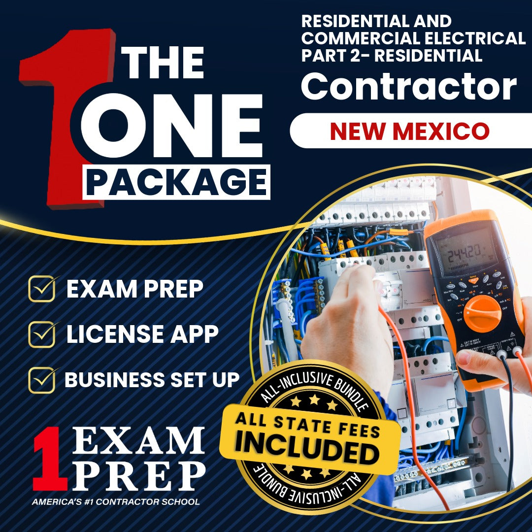 The 1 Package: All-Inclusive New Mexico Residential and Commercial Electrical Part 2 (Residential) Contractor EE-98 Exam, Licensing & Business Setup Solution