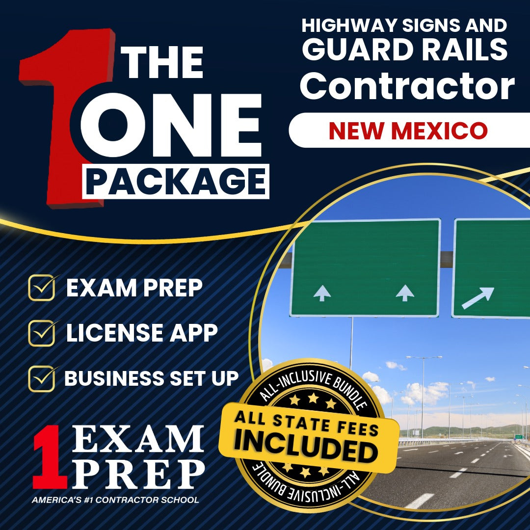 The 1 Package: All-Inclusive New Mexico Highway Signs and Guard Rails Contractor GA-5 Exam, Licensing & Business Setup Solution