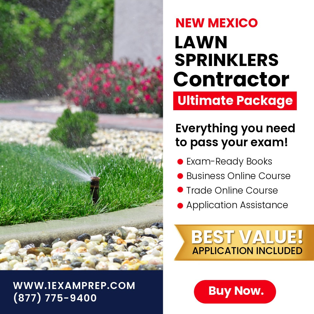 New Mexico Lawn Sprinklers Contractor MS-6 Ultimate Exam Prep Rental Package