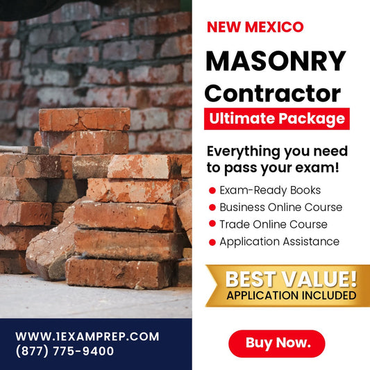 New Mexico Masonry Contractor (GS-16) Ultimate Exam Prep Rental Package