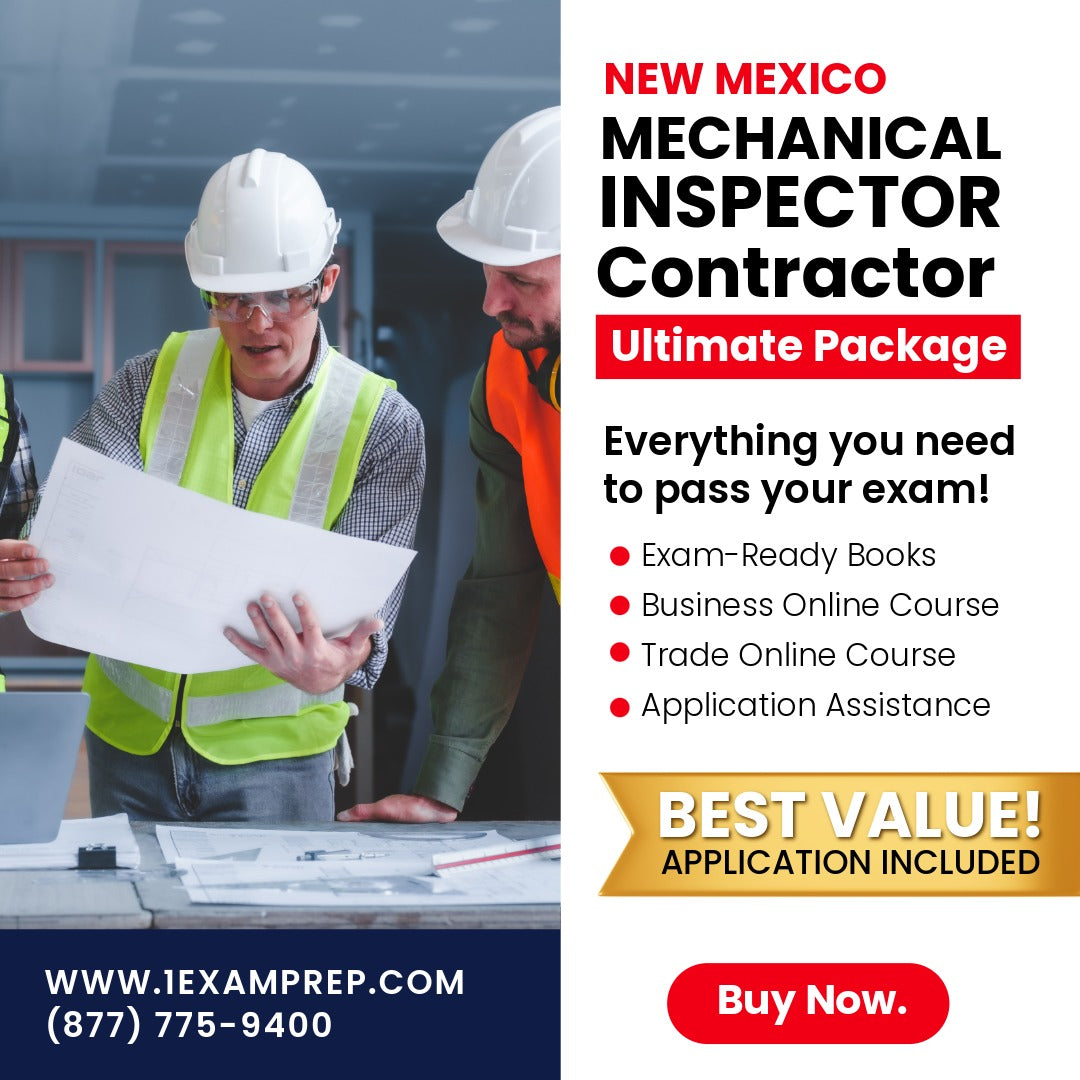 New Mexico Mechanical Inspector Ultimate Exam Prep Rental Package