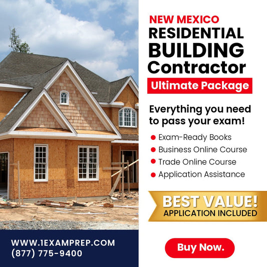 New Mexico Residential Building Contractor Part 1 (GB-2) Ultimate Exam Prep Rental Package