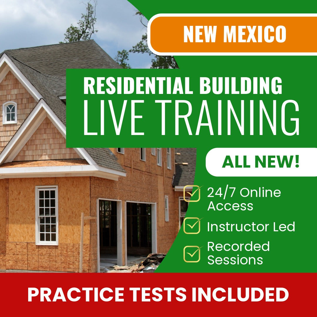 New Mexico Residential Building Contractor Part 1 Examination (GB-2) Exam Prep - Live Virtual + Self Study Training