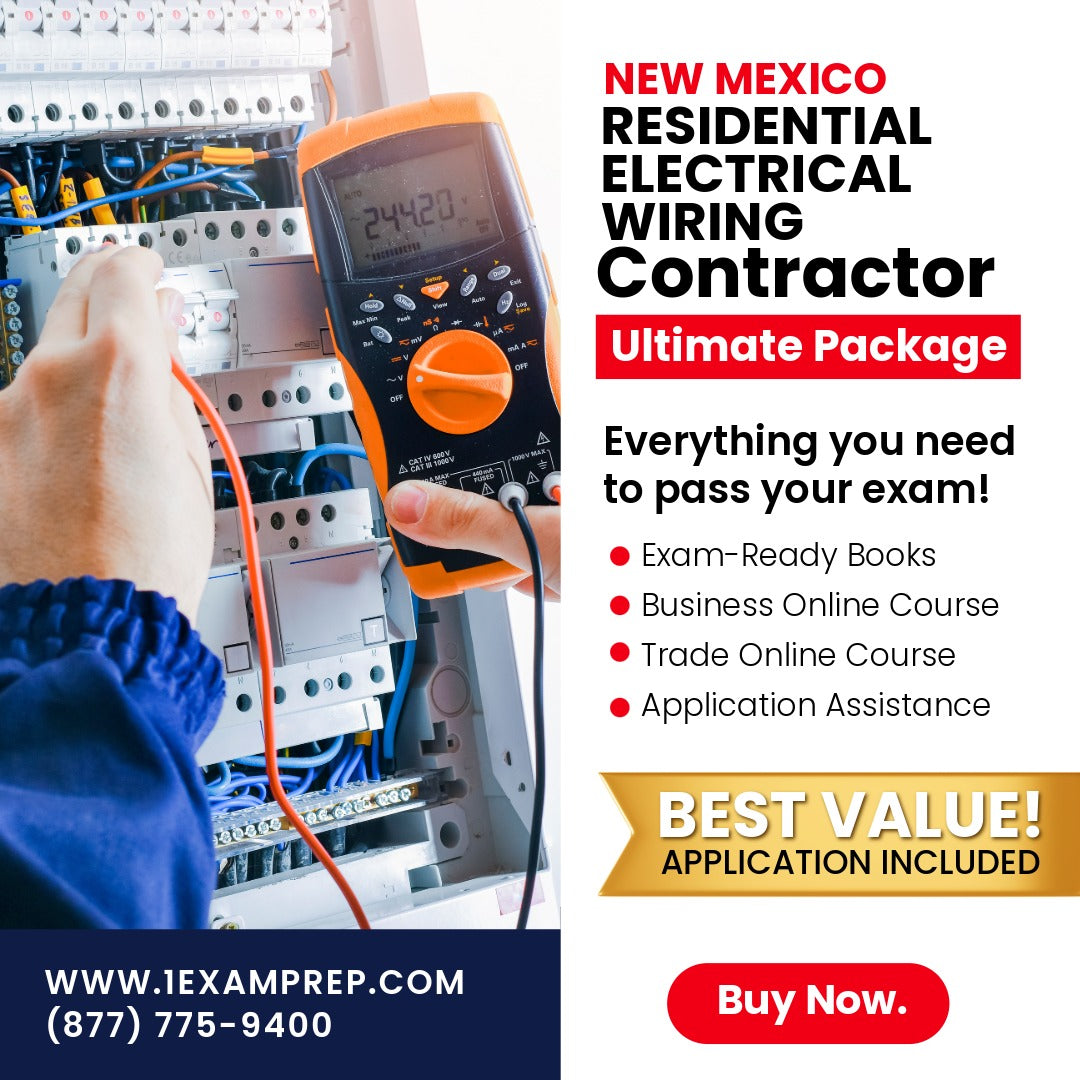 New Mexico Residential Electrical Wiring Contractor (ER-1) Ultimate Exam Prep Rental Package