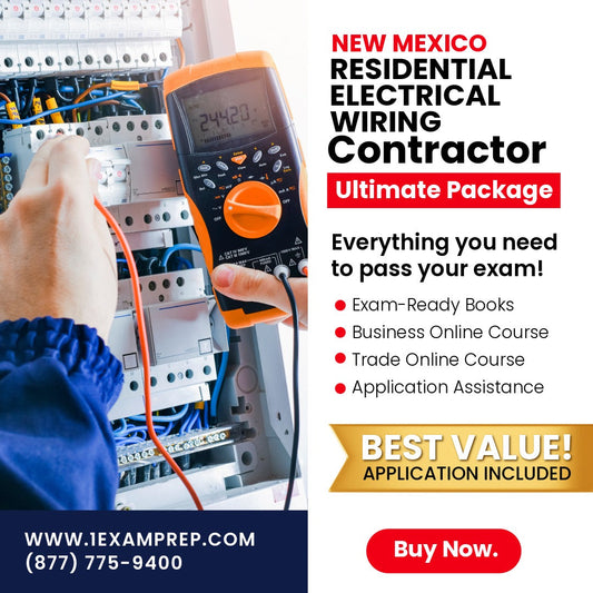 New Mexico Residential Electrical Wiring Contractor (ER-1) Ultimate Exam Prep Rental Package