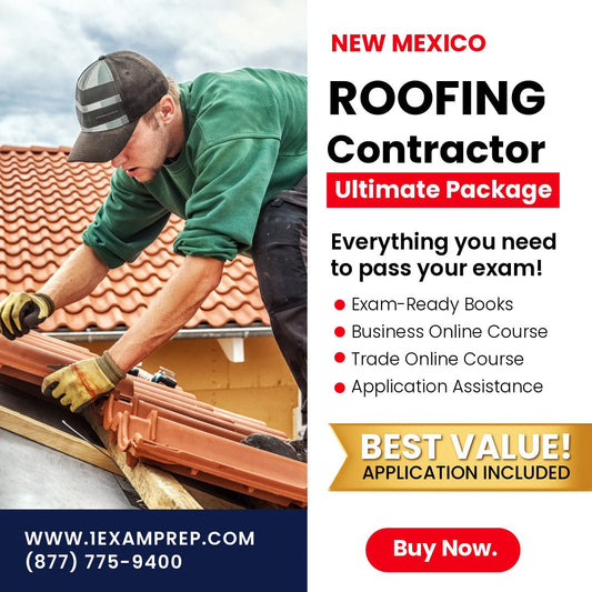 New Mexico Roofing Contractor (GS-21) Ultimate Exam Prep Rental Package