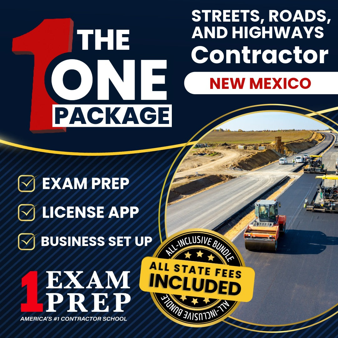 The 1 Package: All-Inclusive New Mexico Streets, Roads and Highways Contractor GA-1 Exam, Licensing & Business Setup Solution