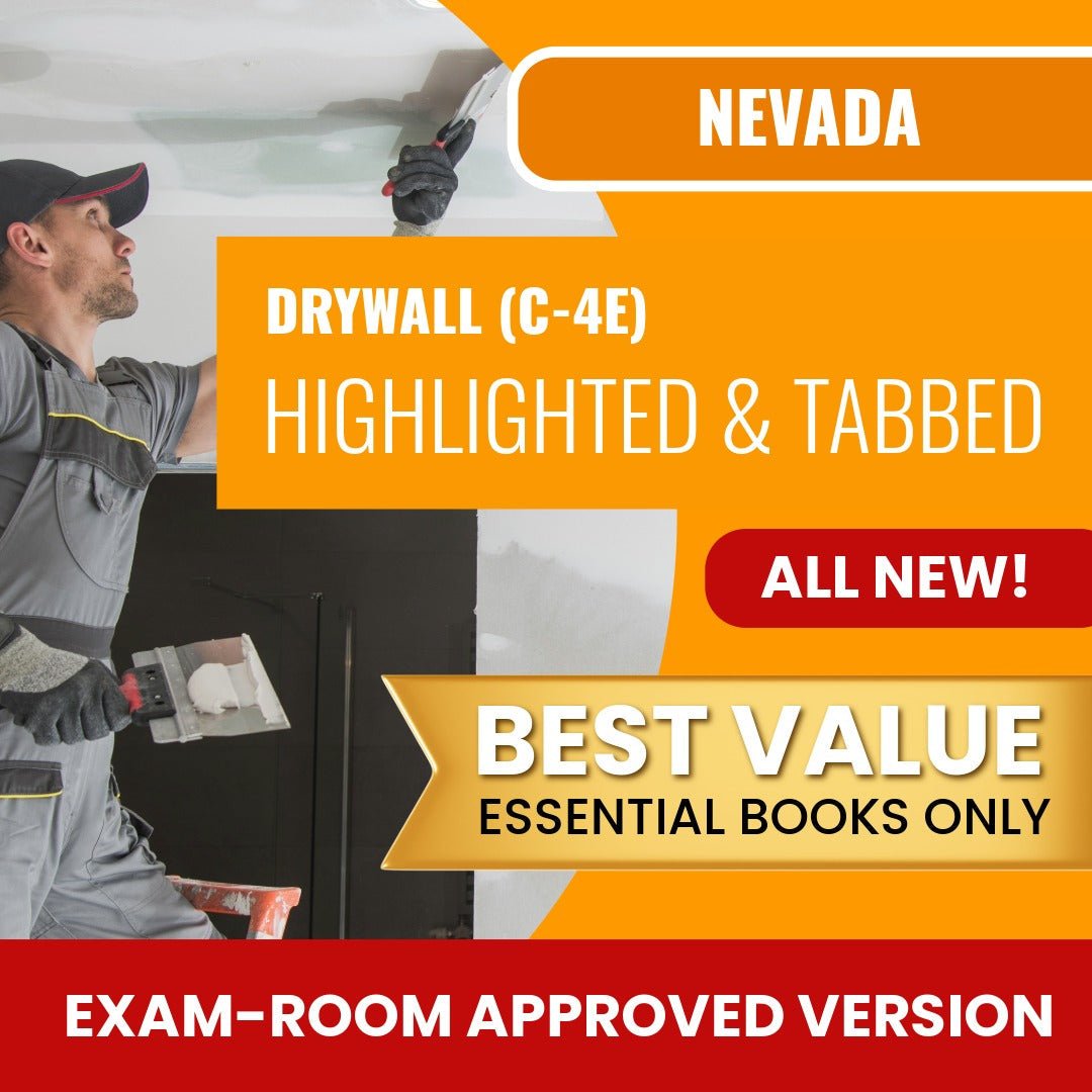 Nevada Drywall Contractor (C-4E) Highlighted & Tabbed Books Allowed into Exam Package