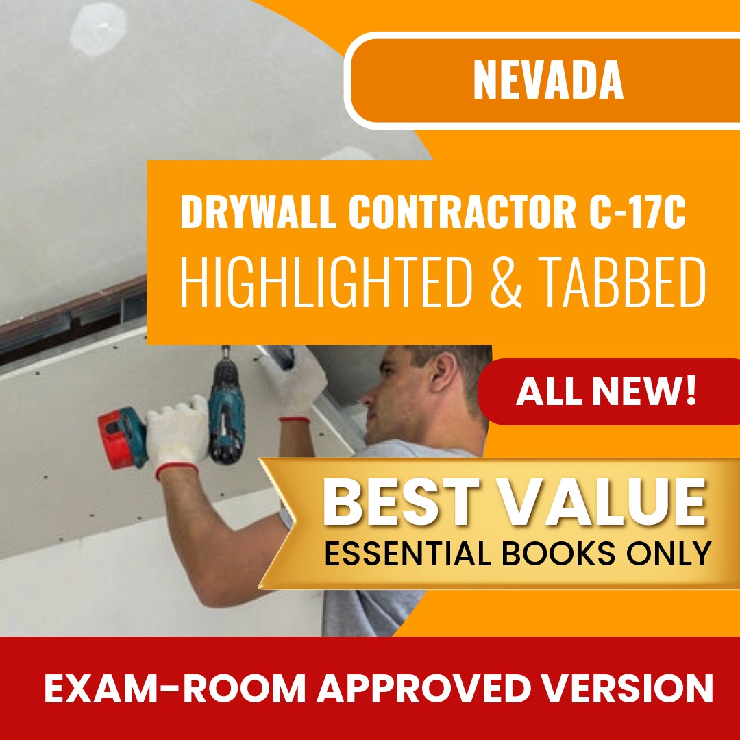 Nevada Drywall Contractor (C-17C) Highlighted & Tabbed Books Allowed into Exam Package