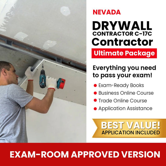 Nevada Drywall Contractor (C-17C) Ultimate Books Exam Room Approved + Course + Application Package