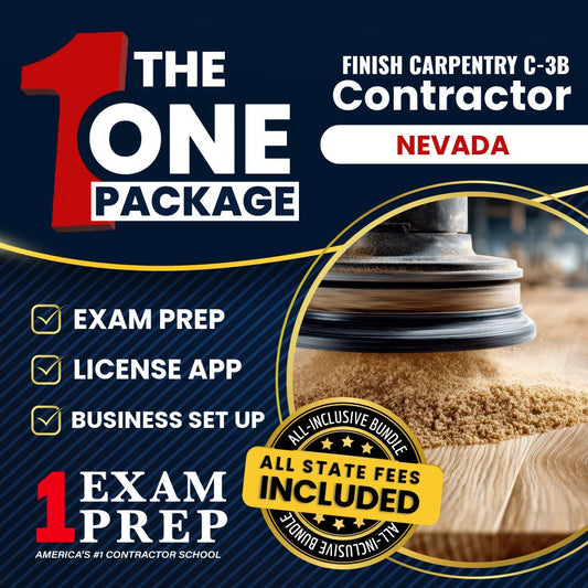 The 1 Package: All-Inclusive Nevada Finish Carpentry Contractor (C-3B) Exam, Licensing & Business Setup Solution
