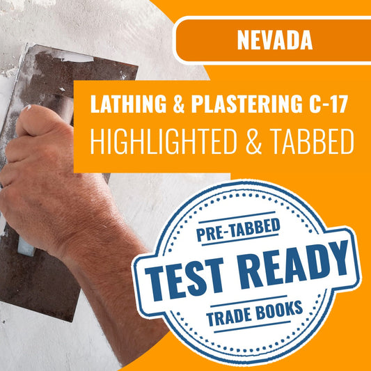 Nevada C-17 lathing and plastering contractor highlighted tabbed book package
