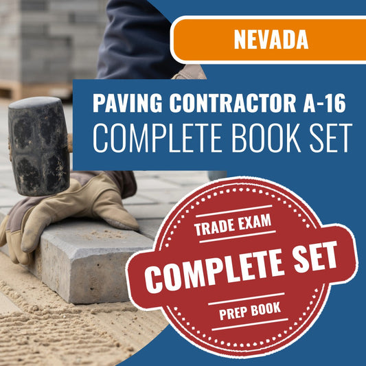 Nevada A-16 paving streets driveways and parking lots contractor exam book package
