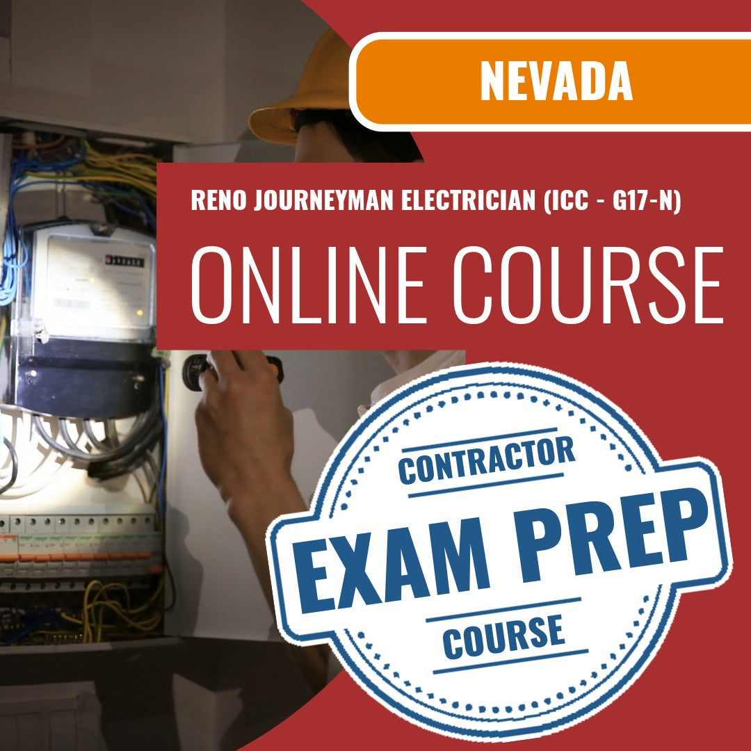 Reno Nevada Journeyman Electrician (ICC - G17-N) Exam - Online Exam Prep