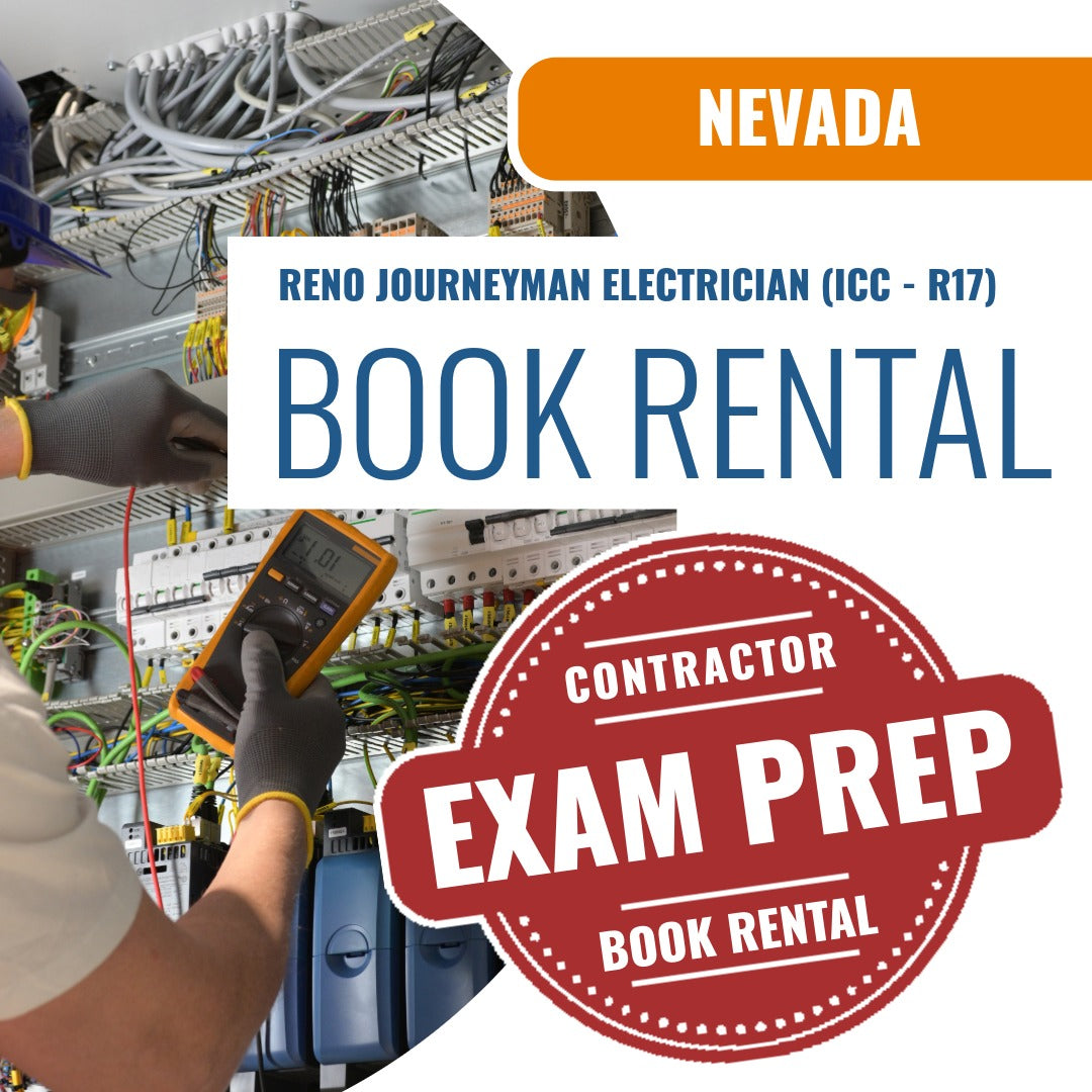 Reno  Nevada Journeyman Electrician (ICC - R17) Books & Courses Rental Package