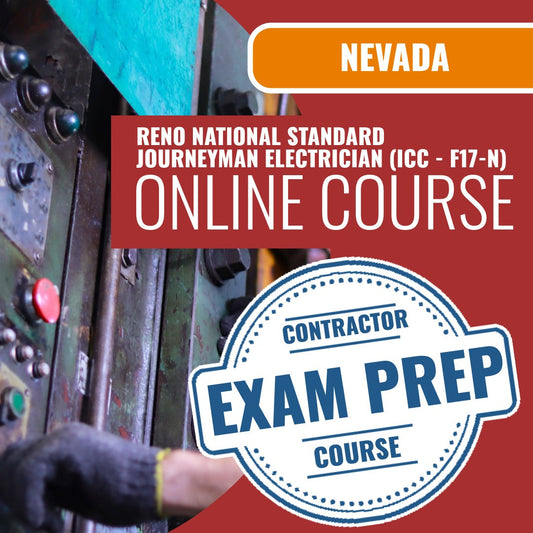 Reno Nevada National Standard Journeyman Electrician (ICC - F17-N) Exam - Online Exam Prep