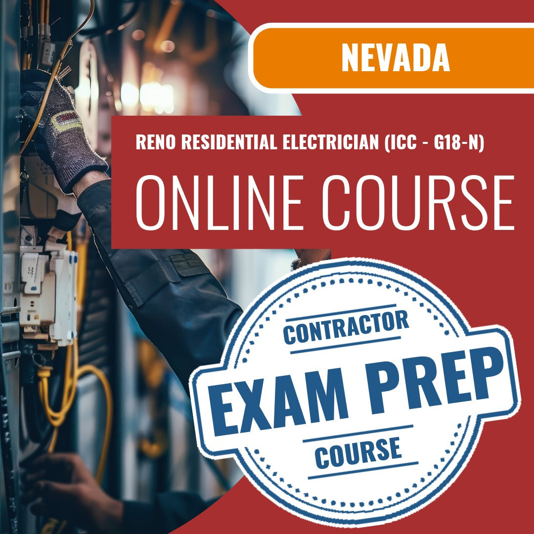 Reno Nevada Residential Electrician (ICC - G18-N) Exam - Online Exam Prep