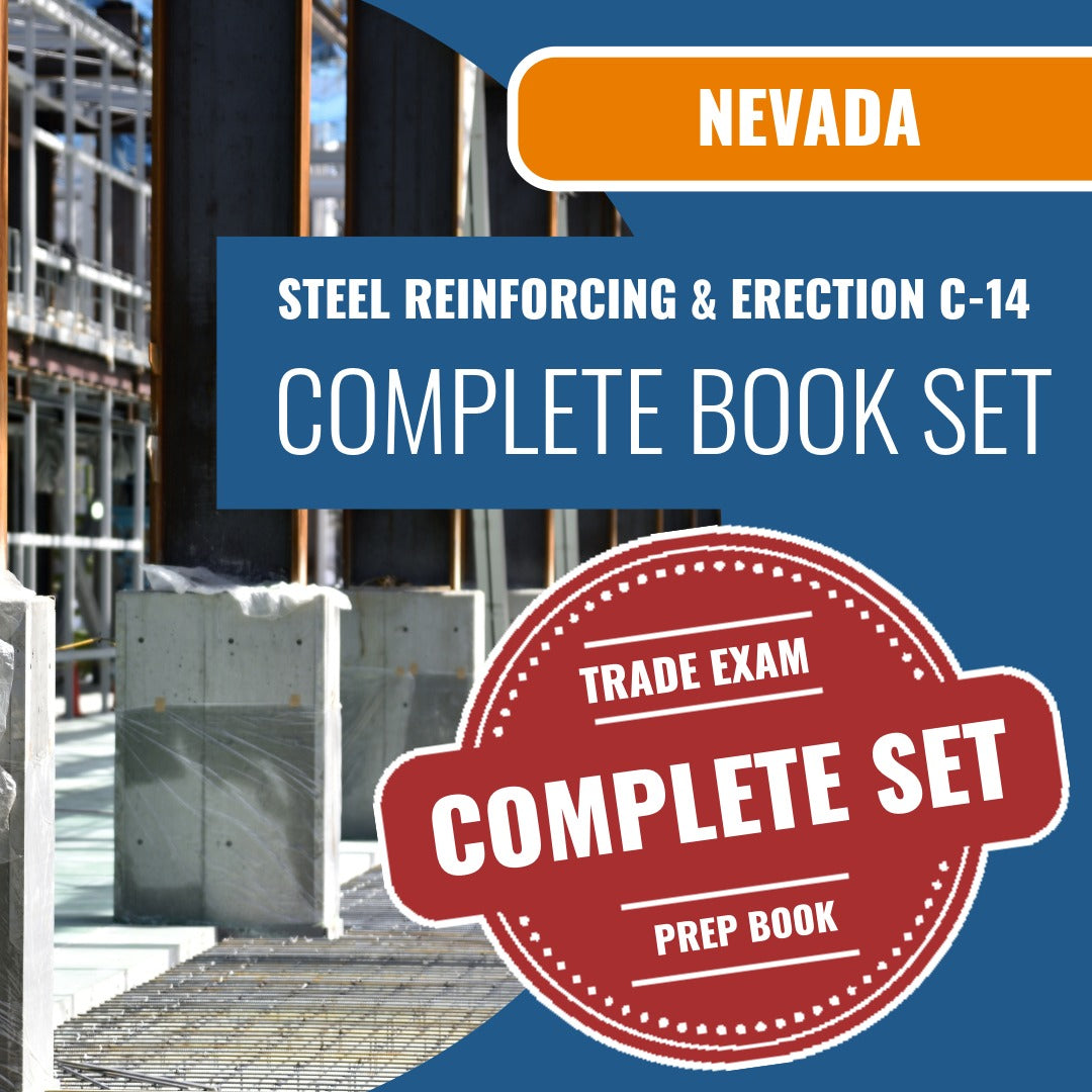 Nevada C-14 steel reinforcing and erection contractor exam book package
