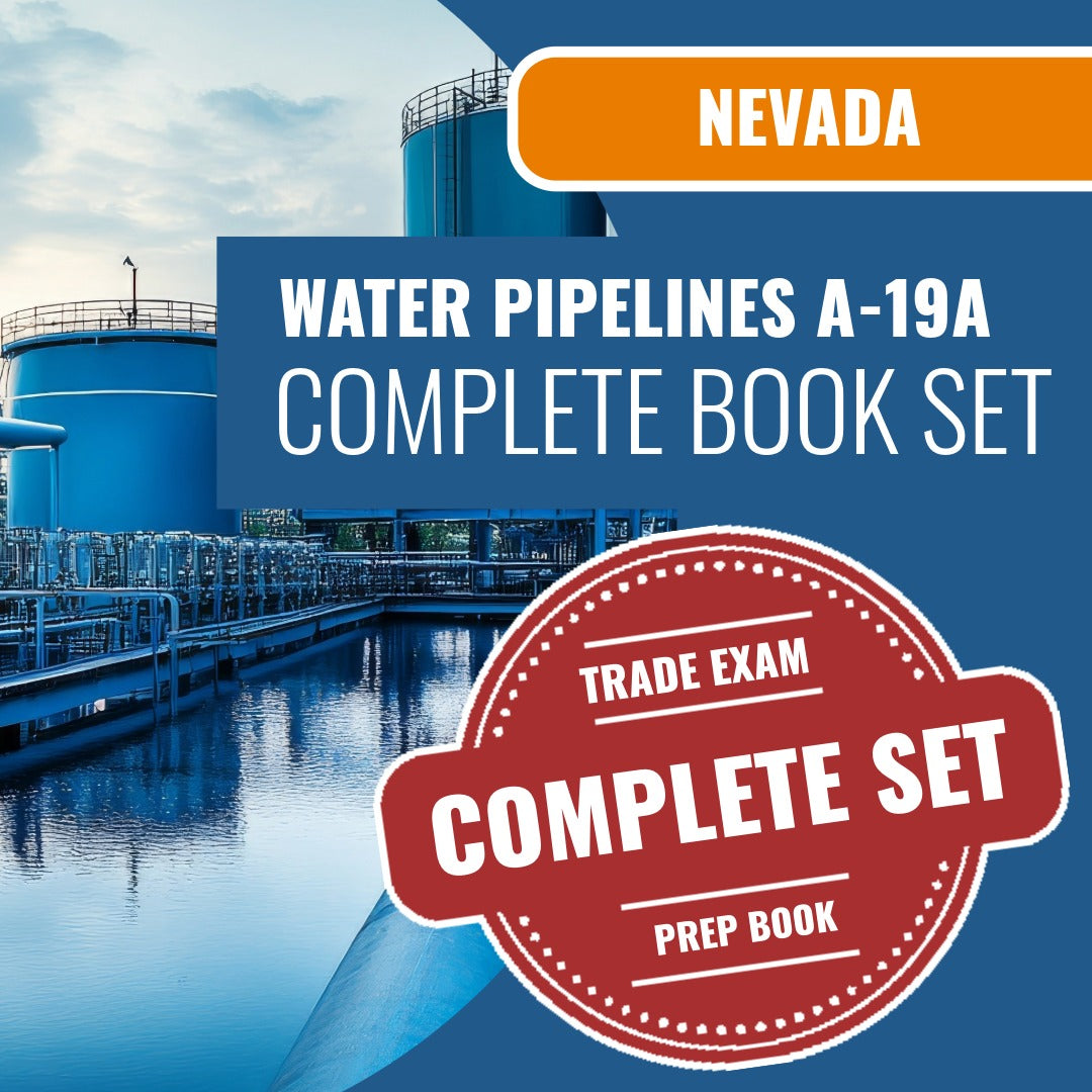 Nevada A-19A pipelines and conduits for water contractor exam book package
